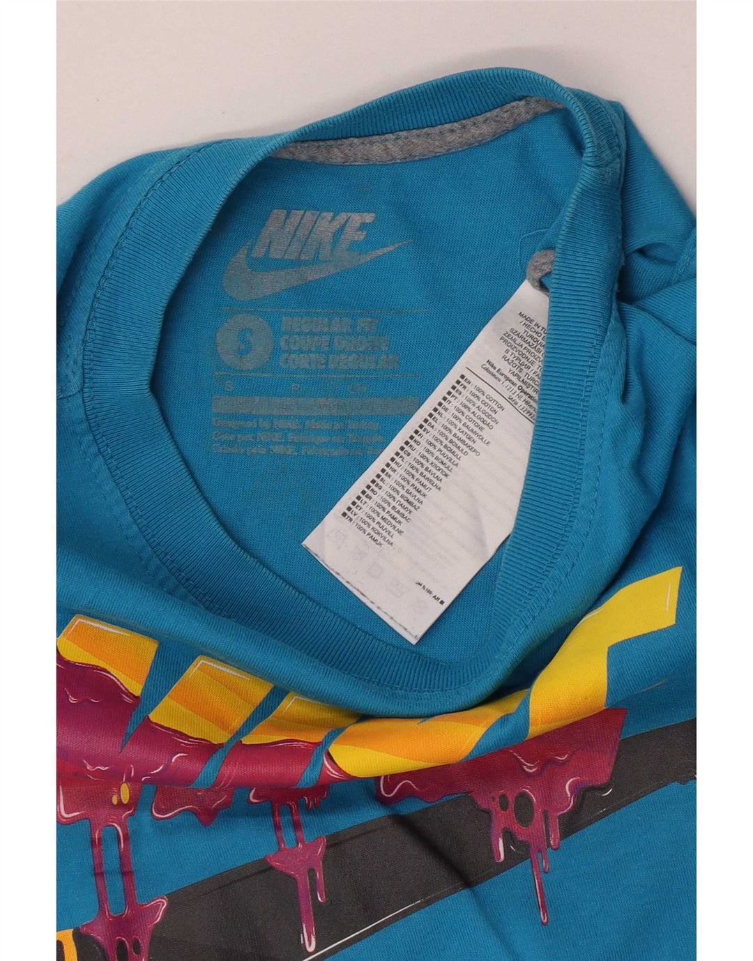 T-shirt grafica Nike da uomo con vestibilità regolare, piccola, in cotone blu