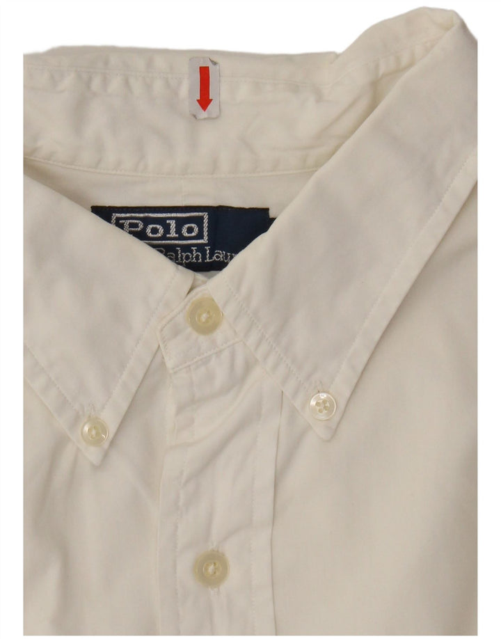 POLO RALPH LAUREN Camicia a maniche corte da uomo 2XL Cotone bianco