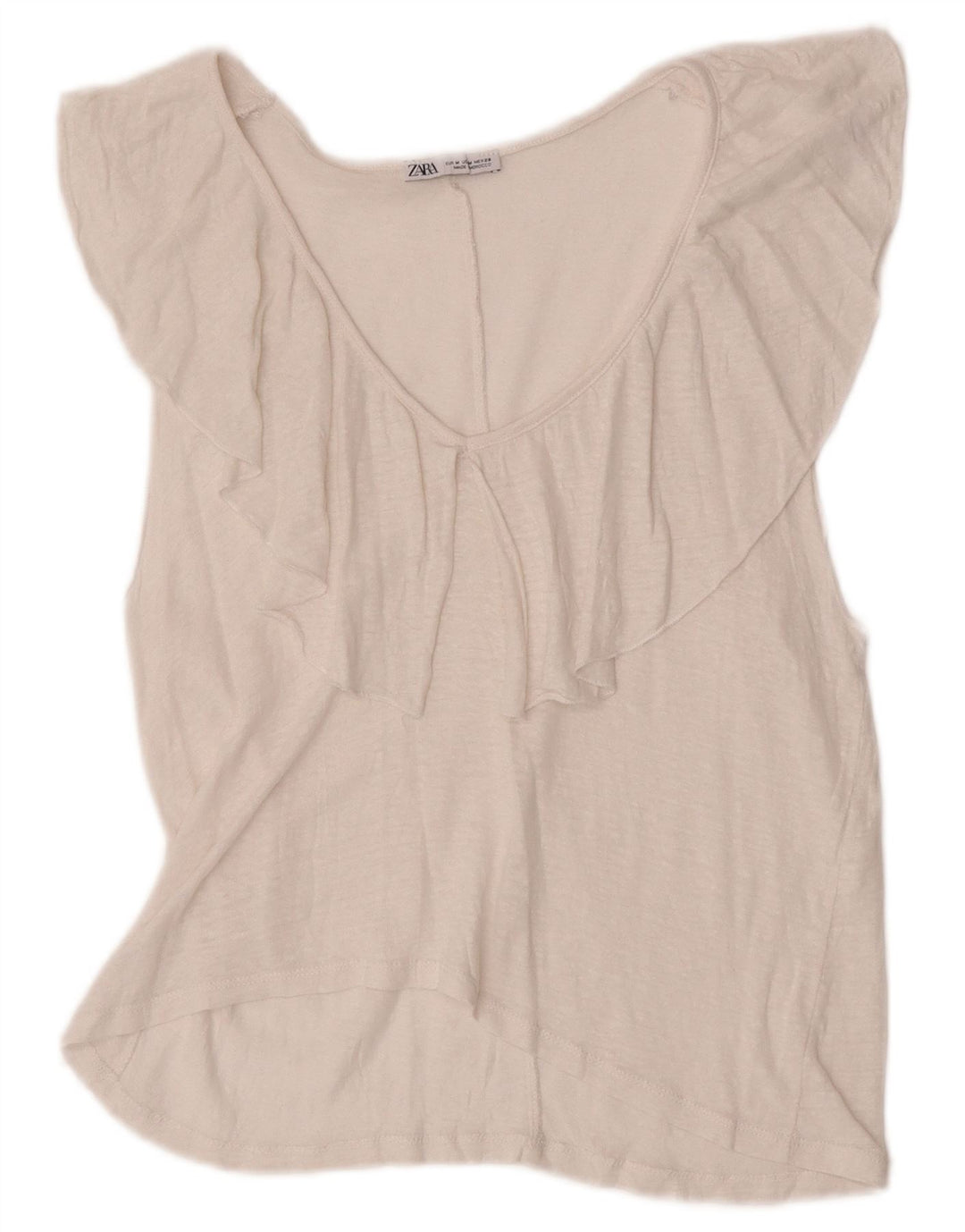 Top senza maniche in camicetta da donna Zara UK 12 medio bianco screziato