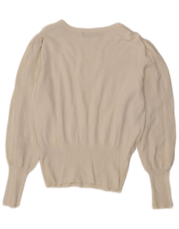 Maglione maglione con scollo a barca da donna Marks & Spencer UK 12 medio bianco sporco