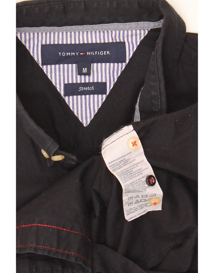 Camicia elasticizzata da uomo Tommy Hilfiger in cotone nero medio