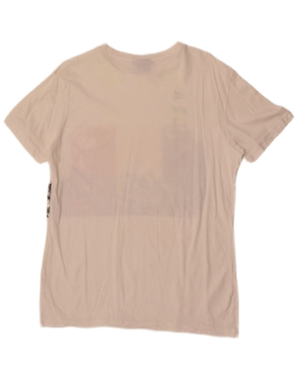 T-shirt grafica da uomo Lotto Italia Top grande in cotone bianco