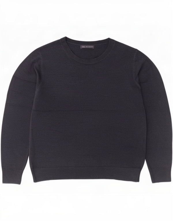 Maglione maglione con scollo a barca da donna Marks & Spencer UK 16 grande blu navy
