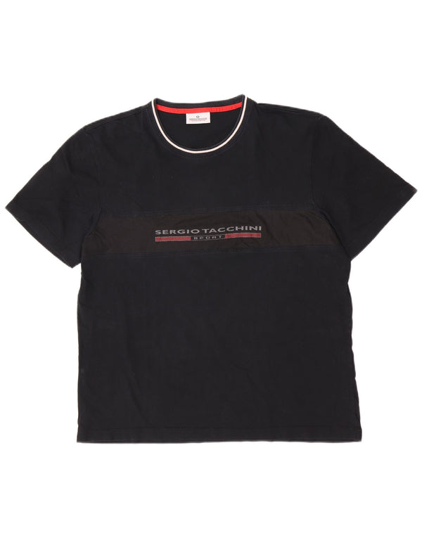 T-shirt grafica da uomo Sergio Tacchini Top 2XL Nera
