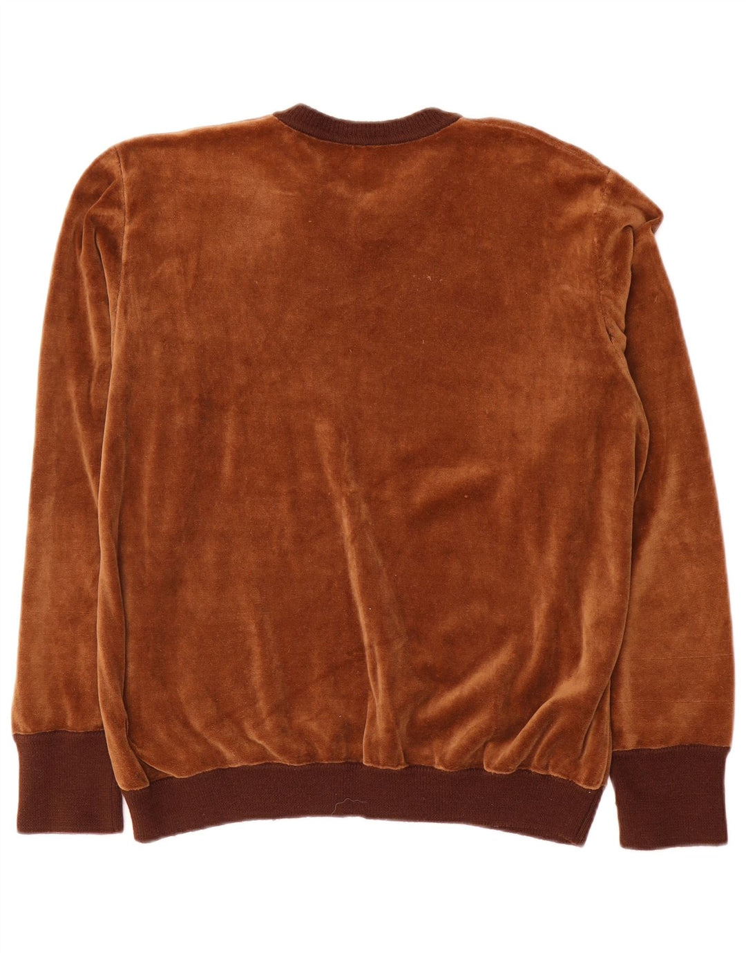Felpa vintage da uomo in velluto, maglione grande marrone