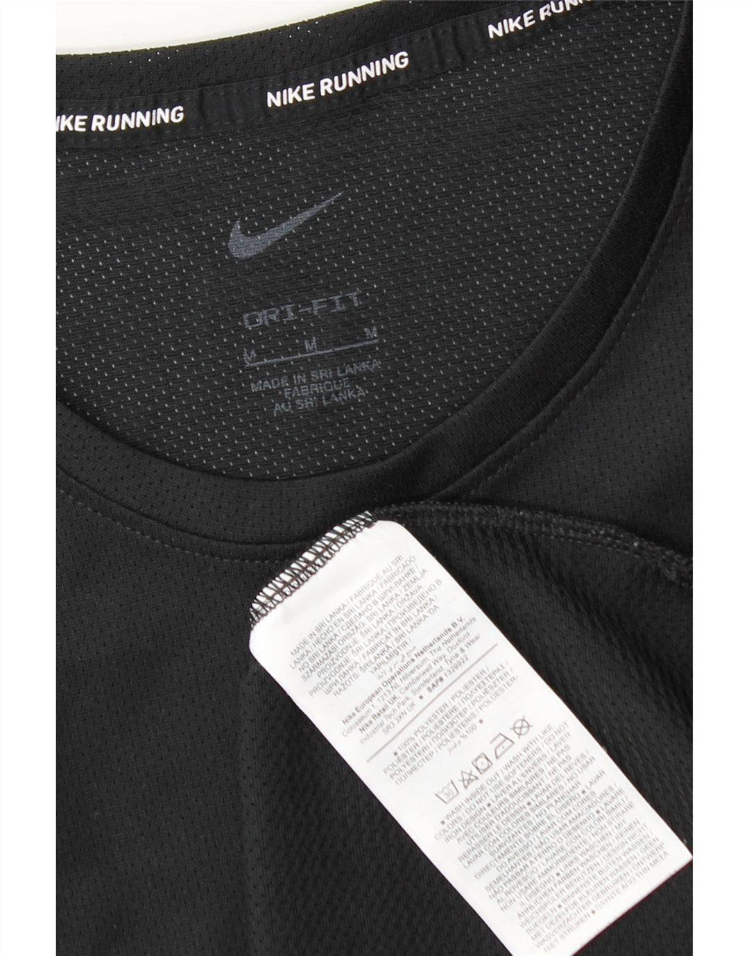 T-shirt Nike da uomo Dri Fit, top in poliestere nero medio