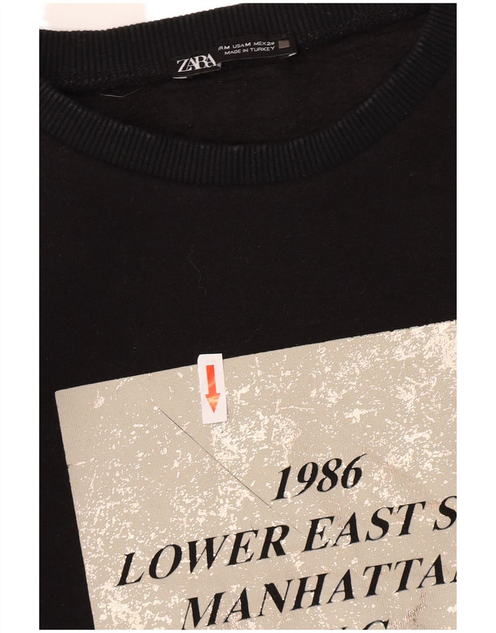 Felpa grafica da donna Zara UK 14 media nera