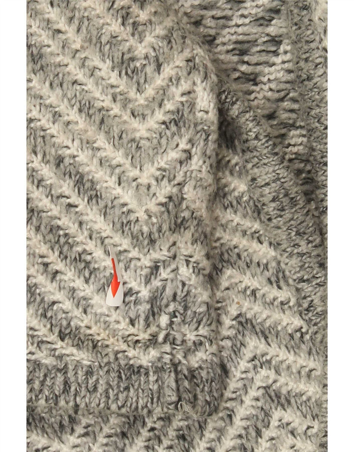Maglione cardigan lungo da donna Marks & Spencer UK 14 Chevron grigio medio