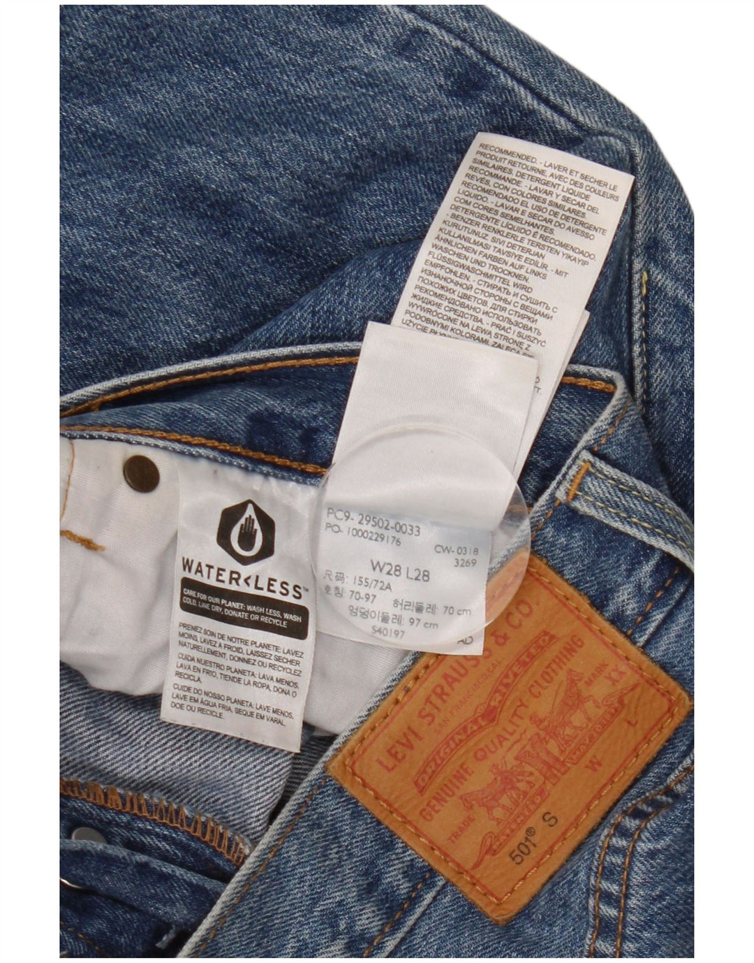 Levi's Uomo 501 Jeans dritti W28 L28 Cotone Blu