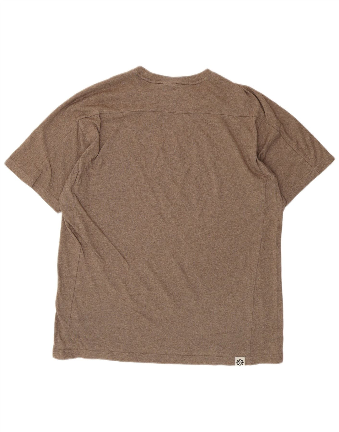 NIKE Mens T-Shirt Top Large Brown Cotton