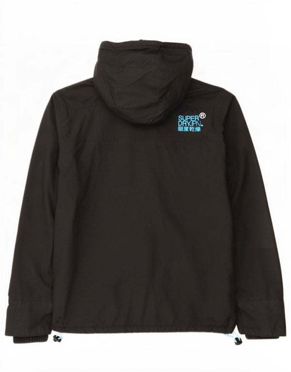 Giacca a vento con cappuccio da donna Superdry UK 14 nylon nero medio