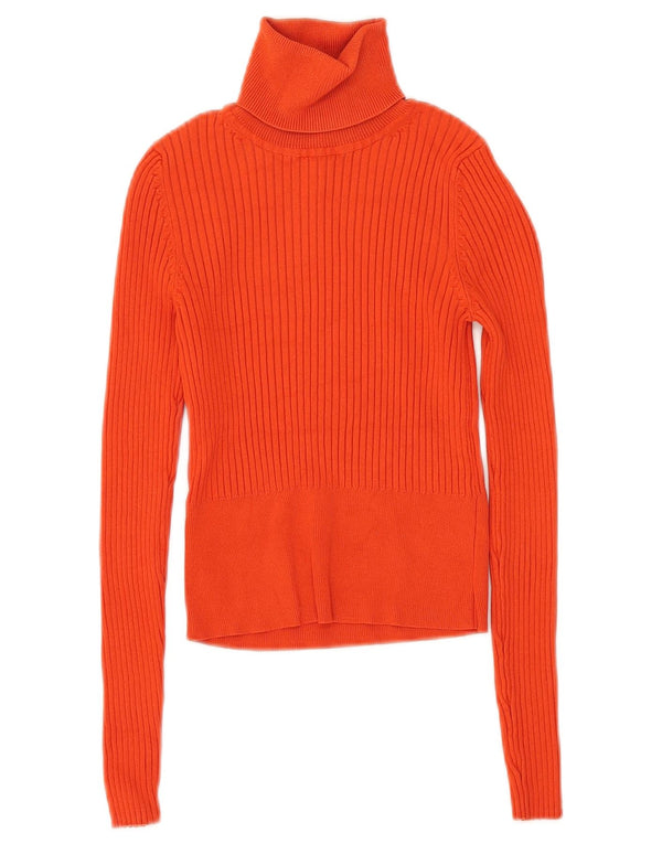Maglione corto da donna Zara con collo alto UK 8 piccolo viscosa arancione