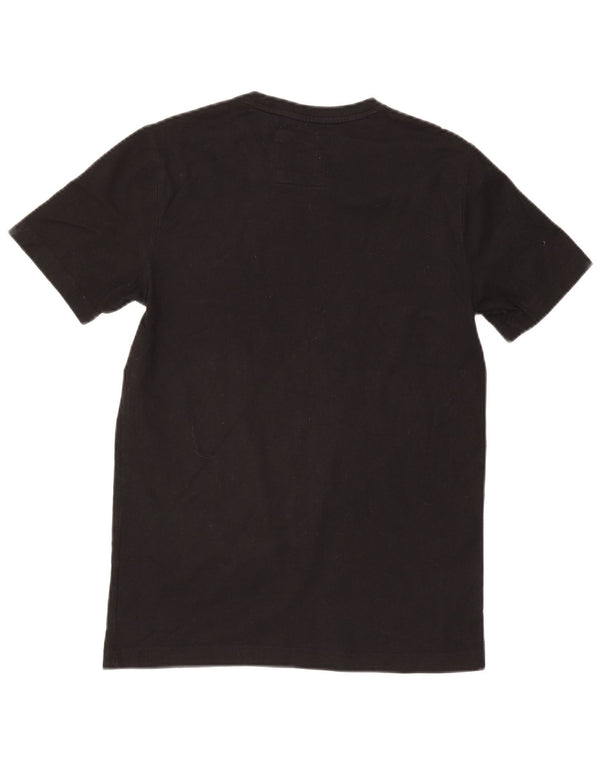 Crew Clothing T-shirt da uomo Top piccola in cotone nero