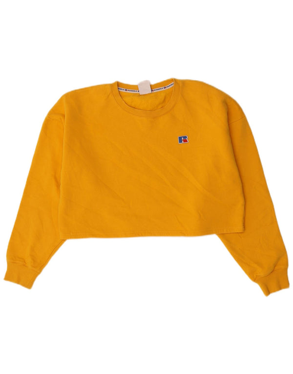 Felpa corta oversize per ragazze Russell Athletic, 9-10 anni, gialla