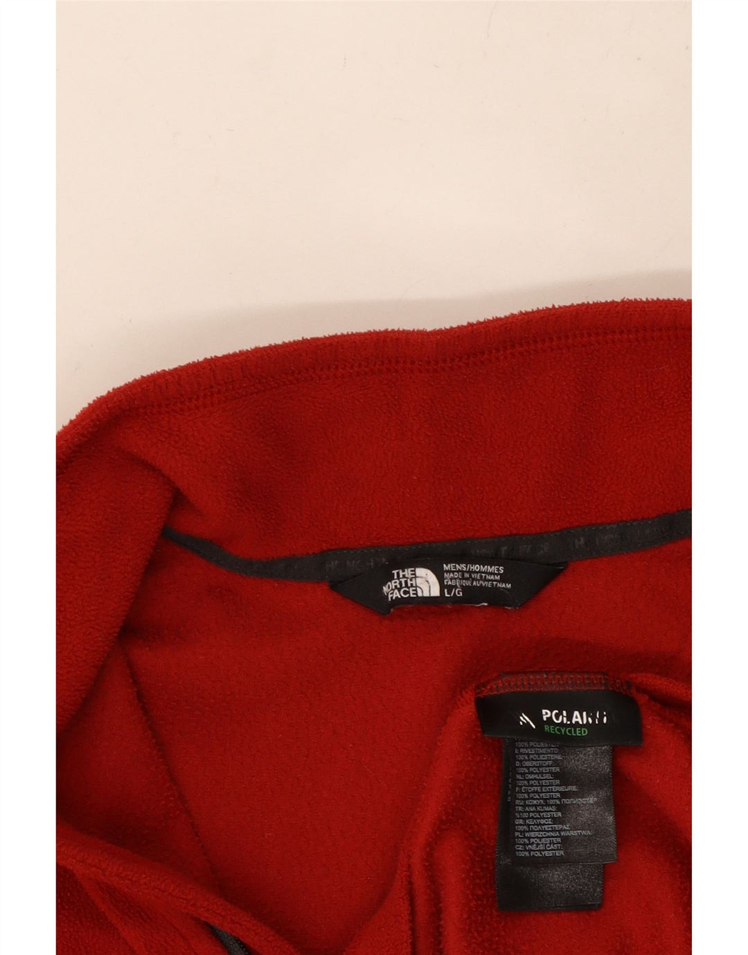THE NORTH FACE Maglione in pile da uomo con zip e collo grande poliestere rosso