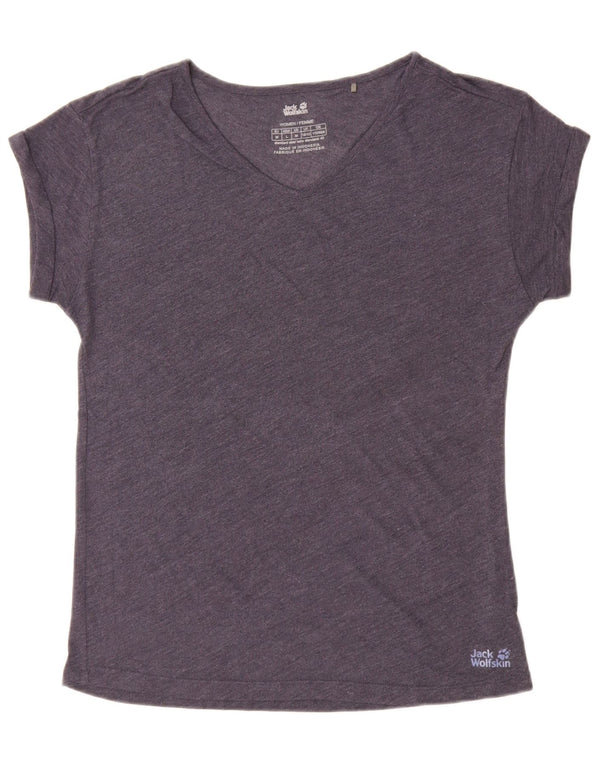T-shirt grafica da donna Jack Wolfskin Top UK 10/12 Lyocell medio blu navy