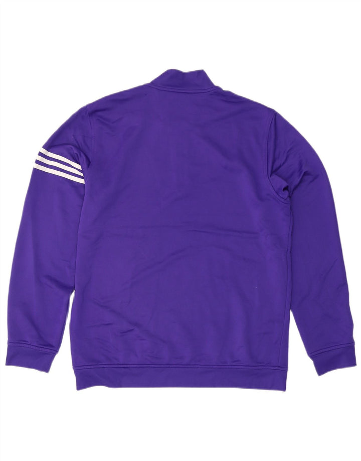 Felpa ADIDAS da uomo Climalite con zip e collo, maglione grande, viola, in poliestere