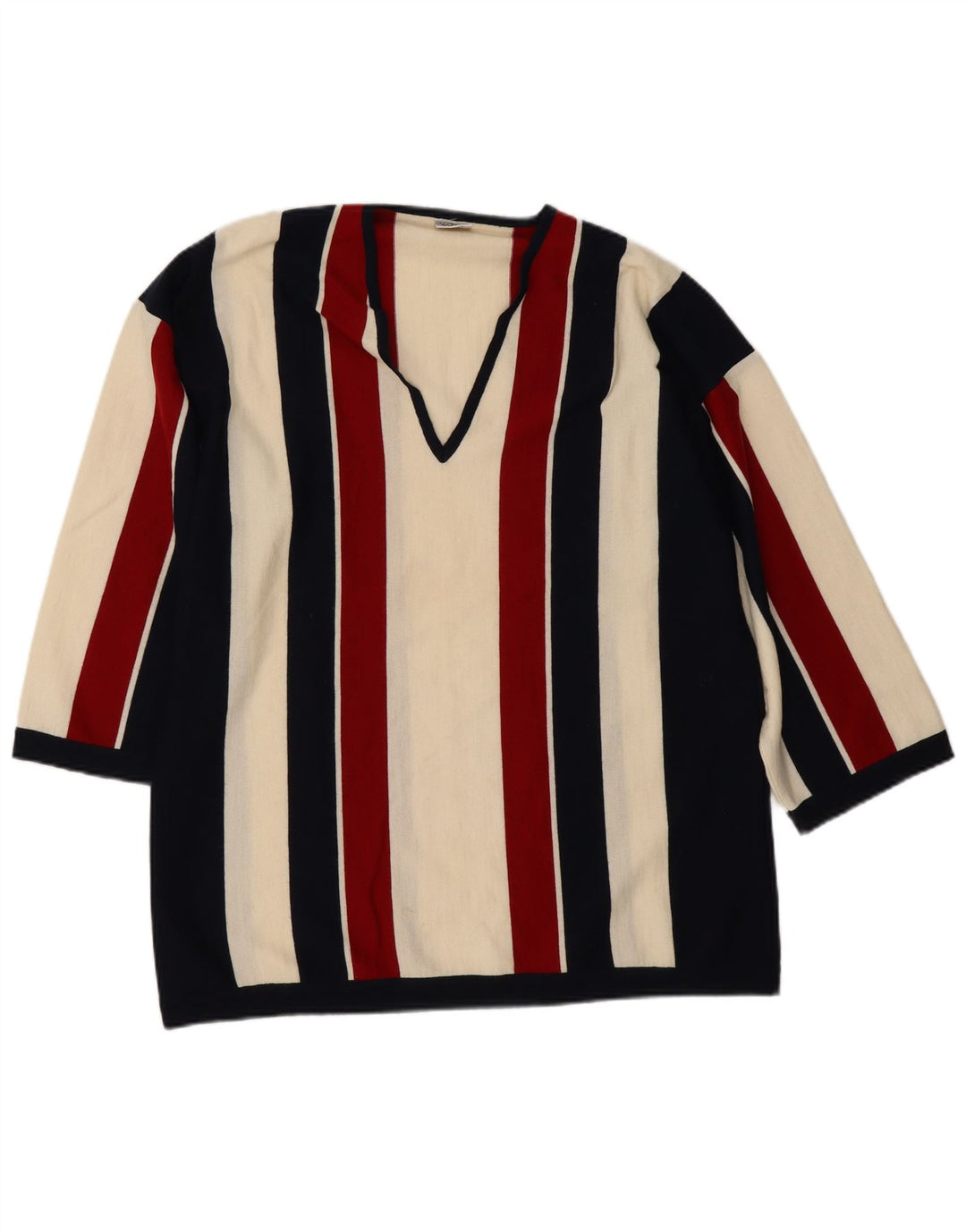 Accento By Marzotto Maglione da uomo con scollo a V a righe medie multicolore