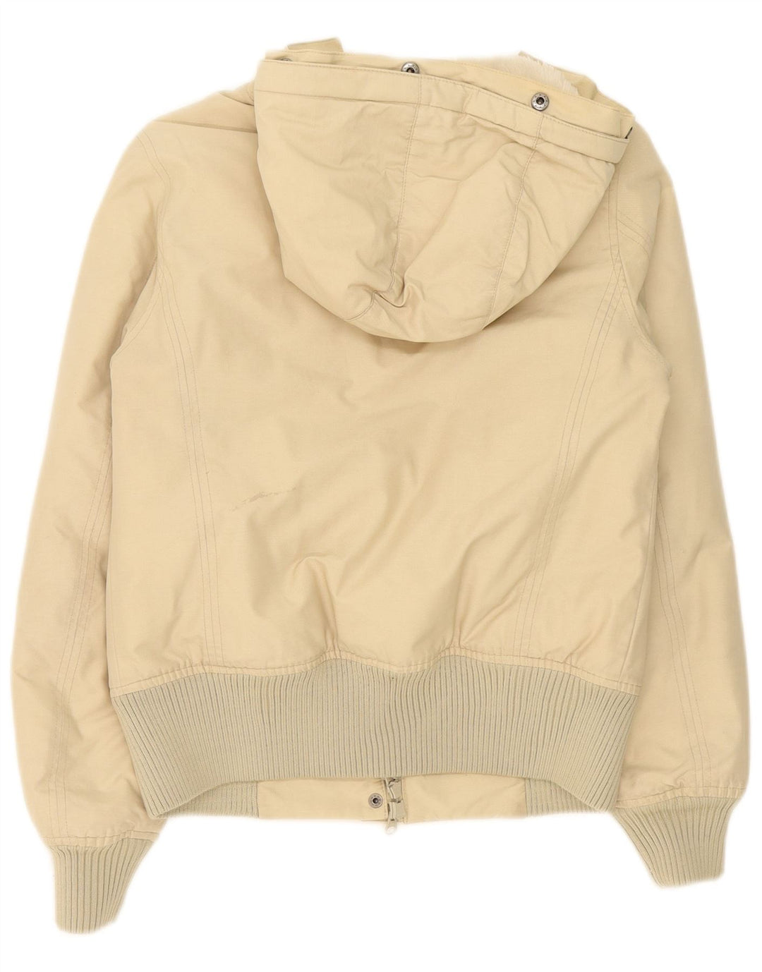 Giacca imbottita oversize con cappuccio da donna Woolrich UK 10 piccola in cotone beige