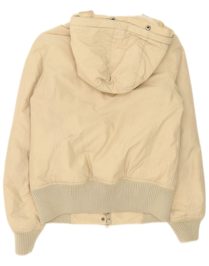 Giacca imbottita oversize con cappuccio da donna Woolrich UK 10 piccola in cotone beige