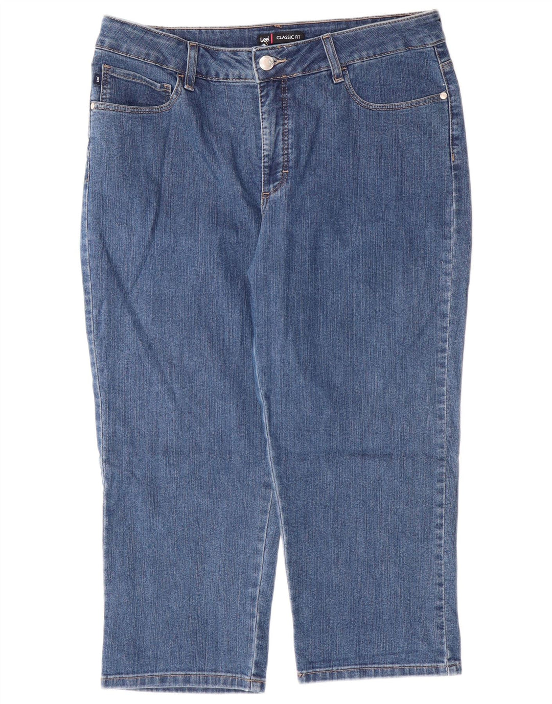 Jeans Capri vestibilità classica da donna LEE US 16 2XL W34 L22 Cotone blu