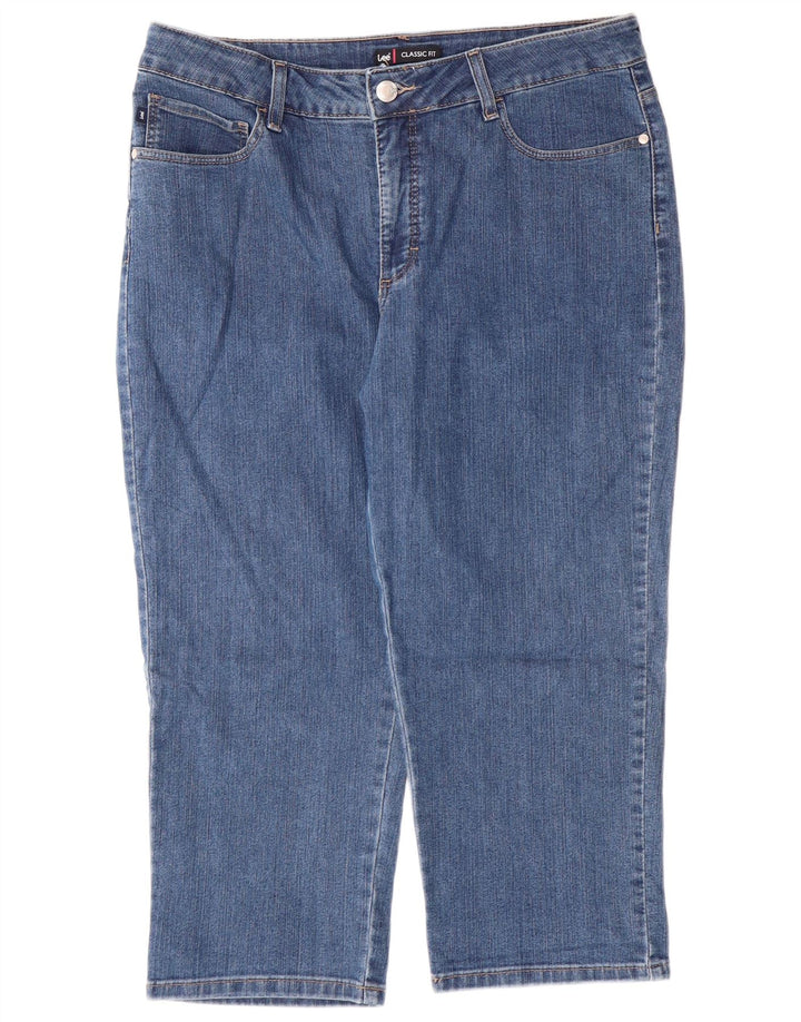 Jeans Capri vestibilità classica da donna LEE US 16 2XL W34 L22 Cotone blu