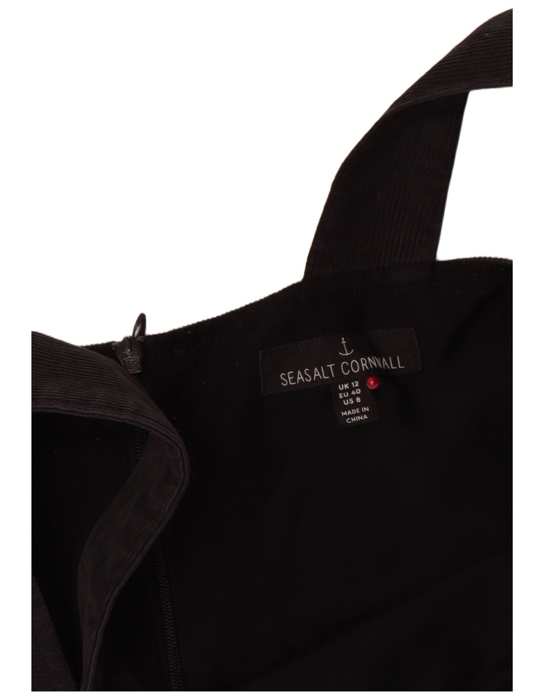 Abito scamiciato da donna Seasalt Cornwall UK 12 cotone nero medio