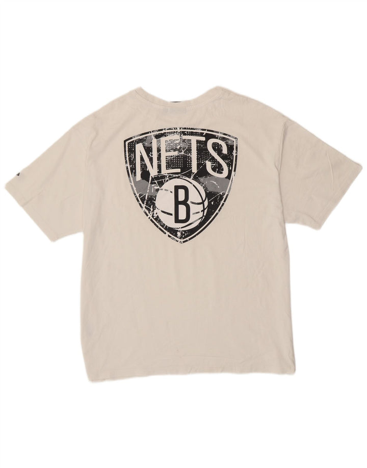 Maglietta grafica da uomo New Era Brooklyn Nets, grande, bianca