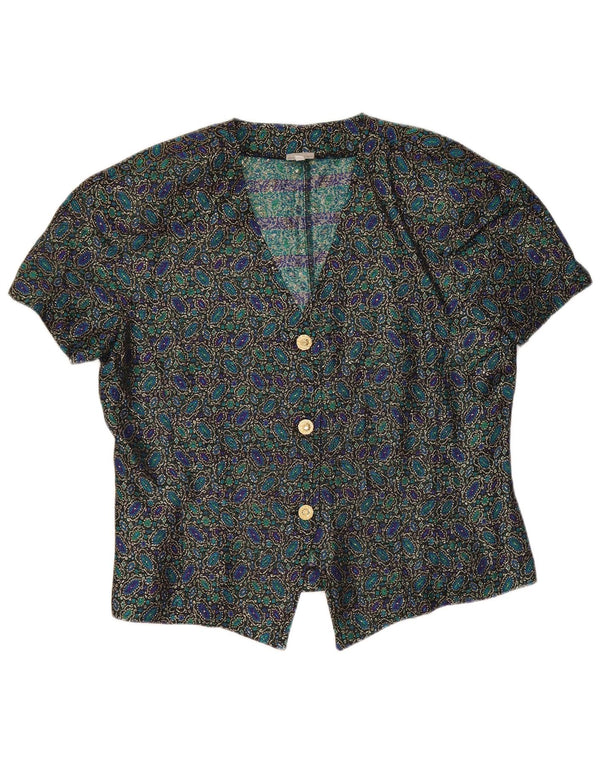 Camicetta a maniche corte corta da donna Andrea Mare UK 14 grande multicolore