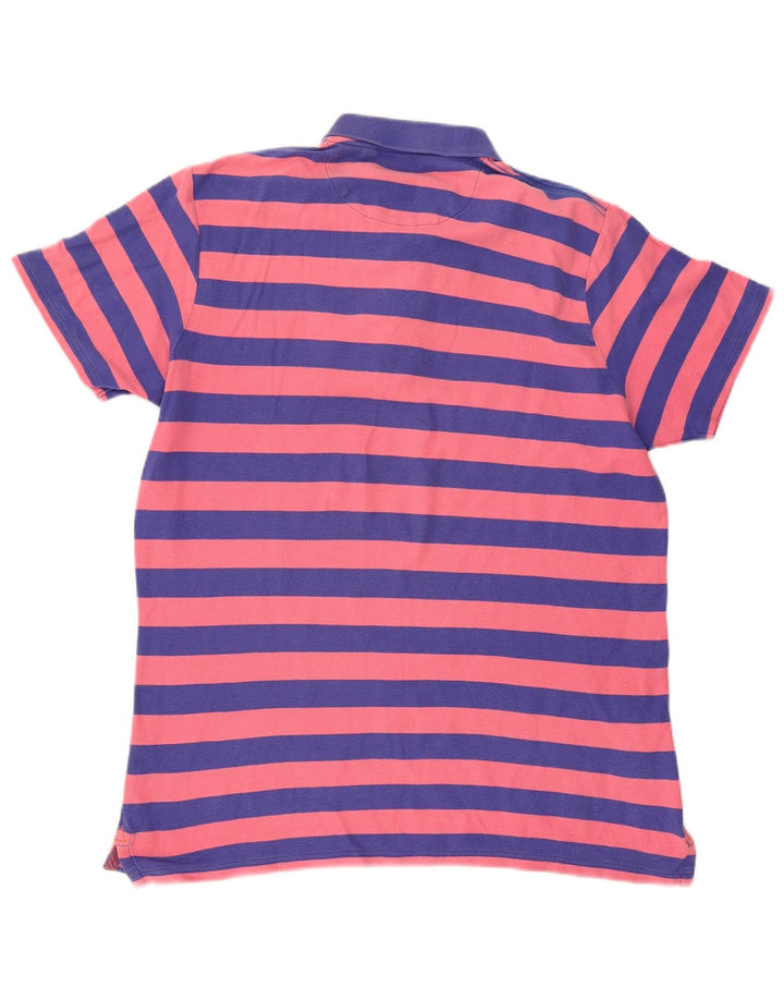 Polo da uomo Fat Face in cotone a righe grandi blu