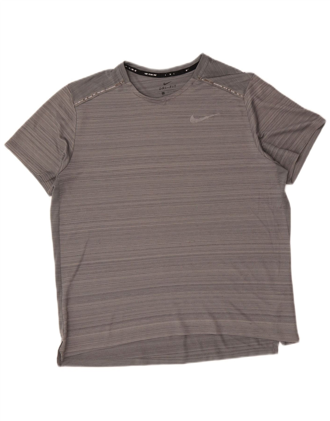 T-shirt Nike Dri Fit da uomo, grande, in poliestere gessato grigio