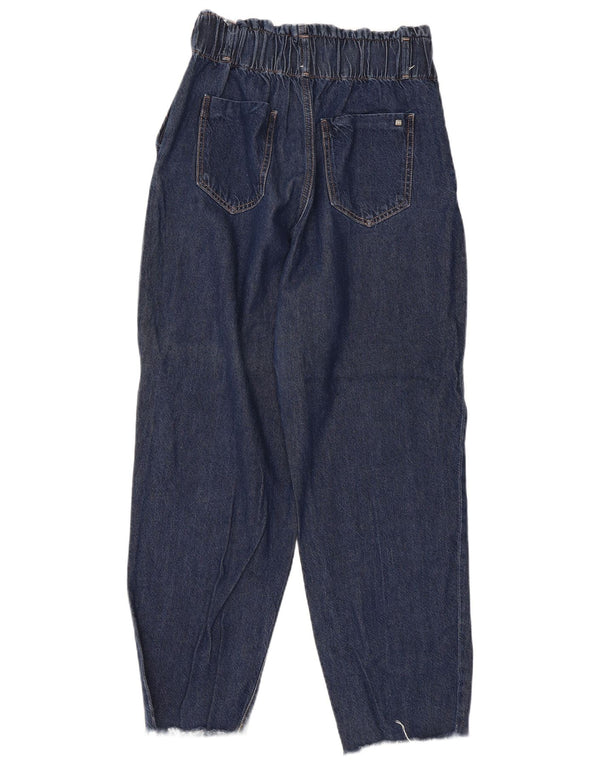 Zara Womens High Waist Loose Jeans EU 40 Medium W30 L28 Navy Blue Cotton
