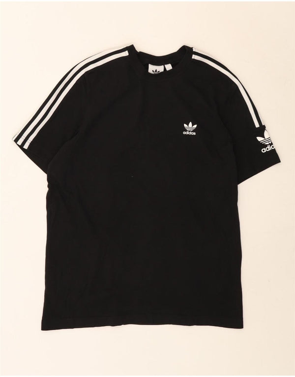 T-shirt Adidas da uomo Top media in cotone nero