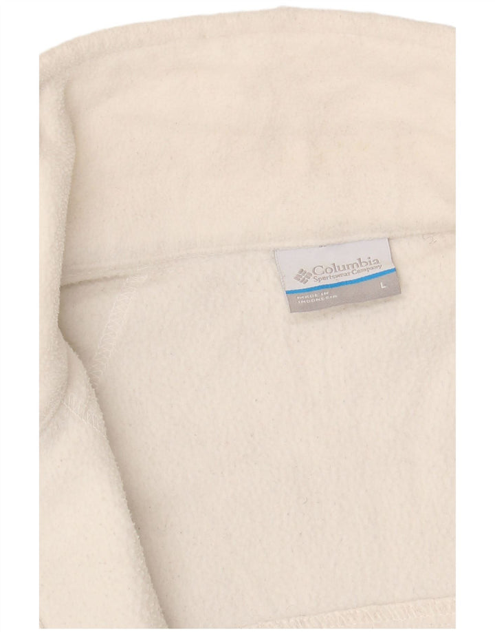 COLUMBIA Womens Fleece Jacket UK 16 Large White Polyester