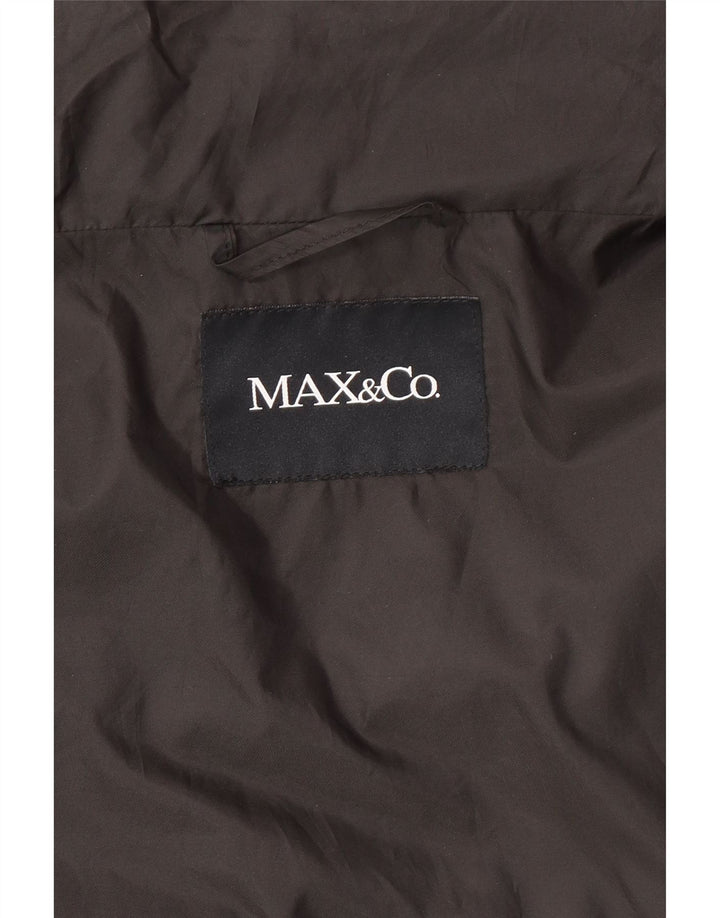 Max & Co. Giacca imbottita a maniche corte da donna UK 12 Medium Nero Poliestere