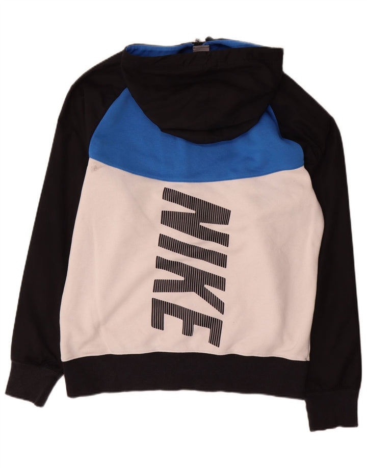 Felpa con cappuccio e zip grafica Nike da uomo, grande, in cotone color block multicolore