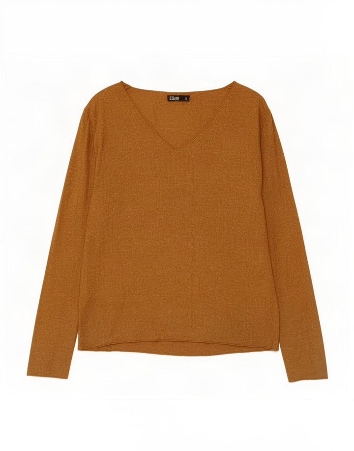 Top Zara da donna a maniche lunghe UK 16 grande beige