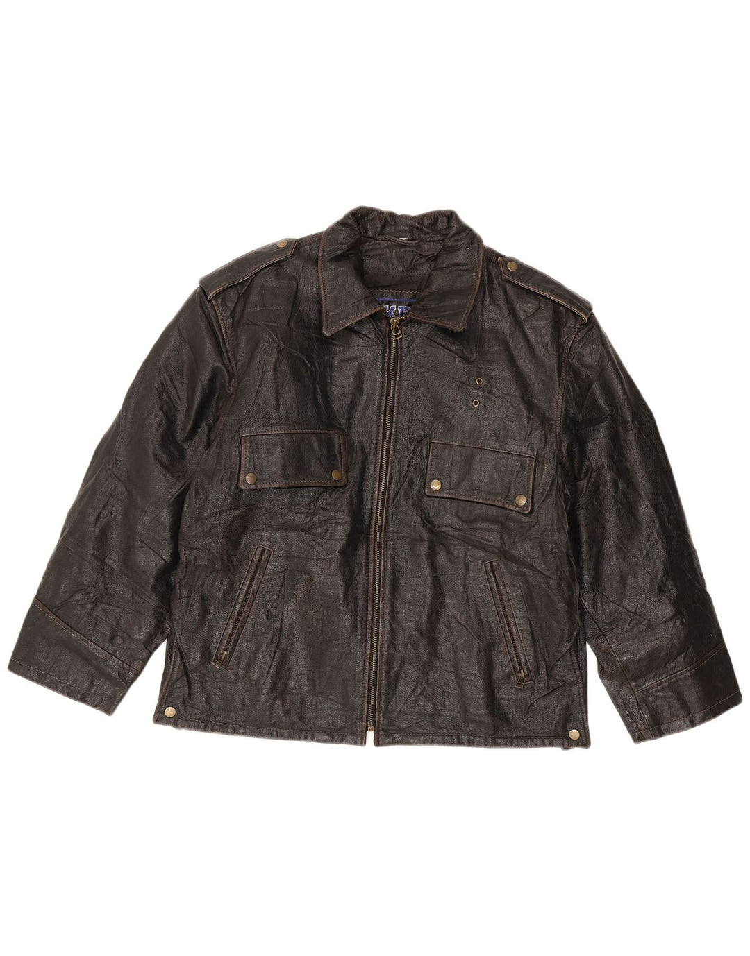 Giacca da motociclista in pelle da uomo Bikers IT 52 XL Pelle marrone