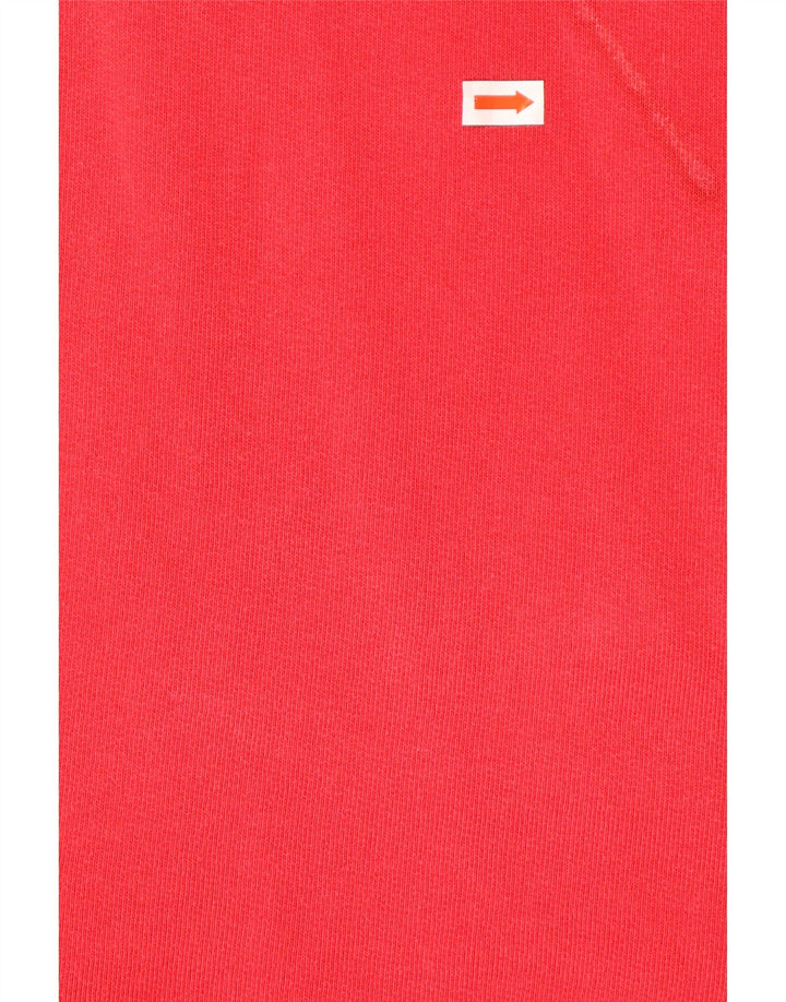 WHITE STUFF Felpa da uomo con vestibilità ampia e collo con zip grafica Maglione XL Rosso