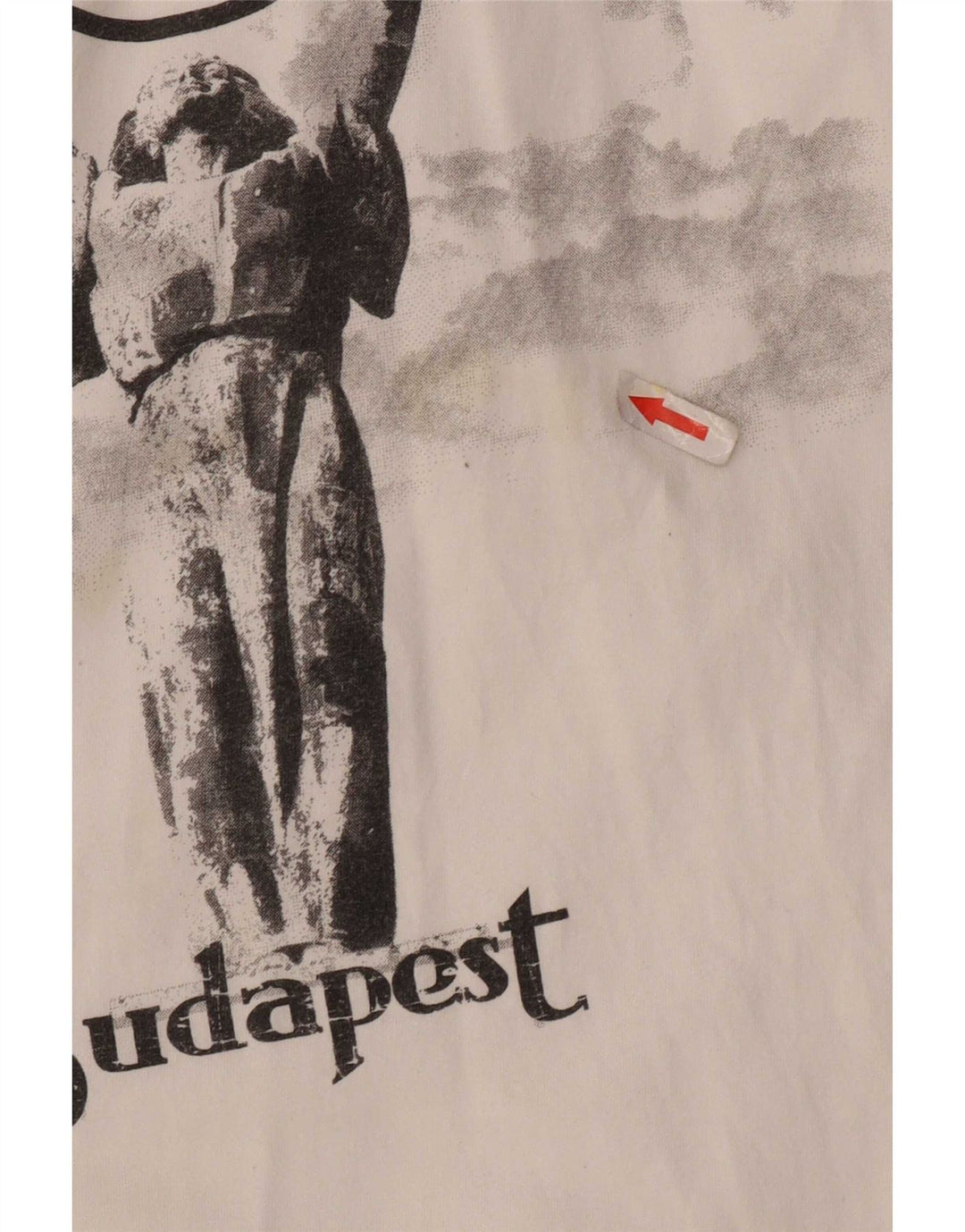 T-shirt grafica da uomo Budapest Hard Rock Cafe, piccola, in cotone bianco