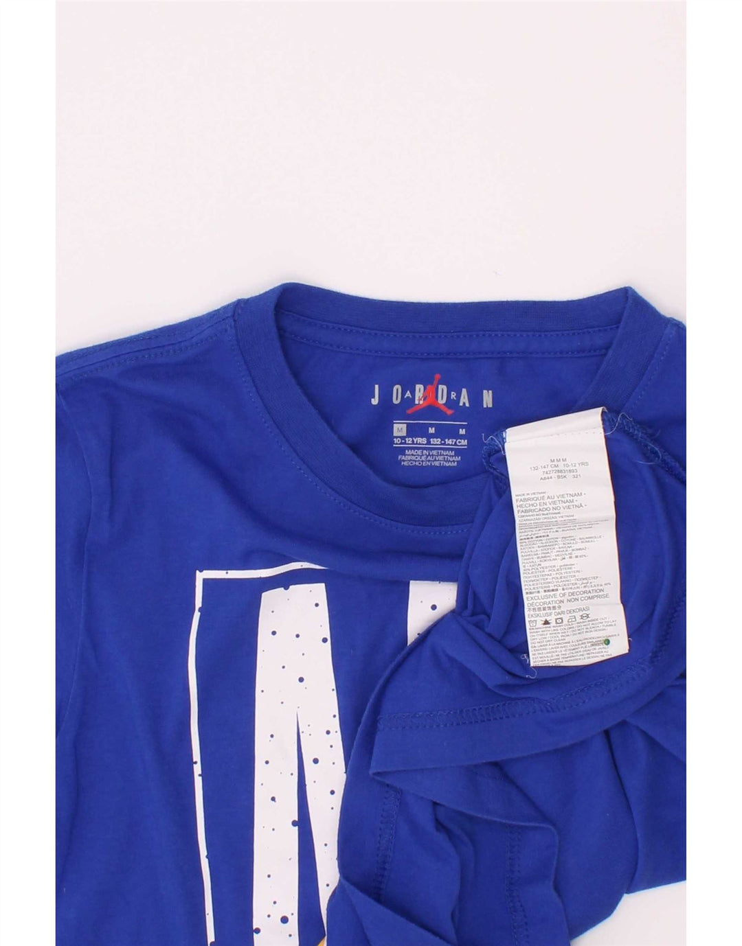 T-shirt grafica Jordan da bambino, 10-11 anni, in cotone blu medio