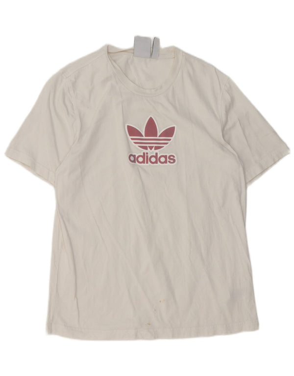 T-shirt grafica da uomo Adidas Top in cotone bianco medio