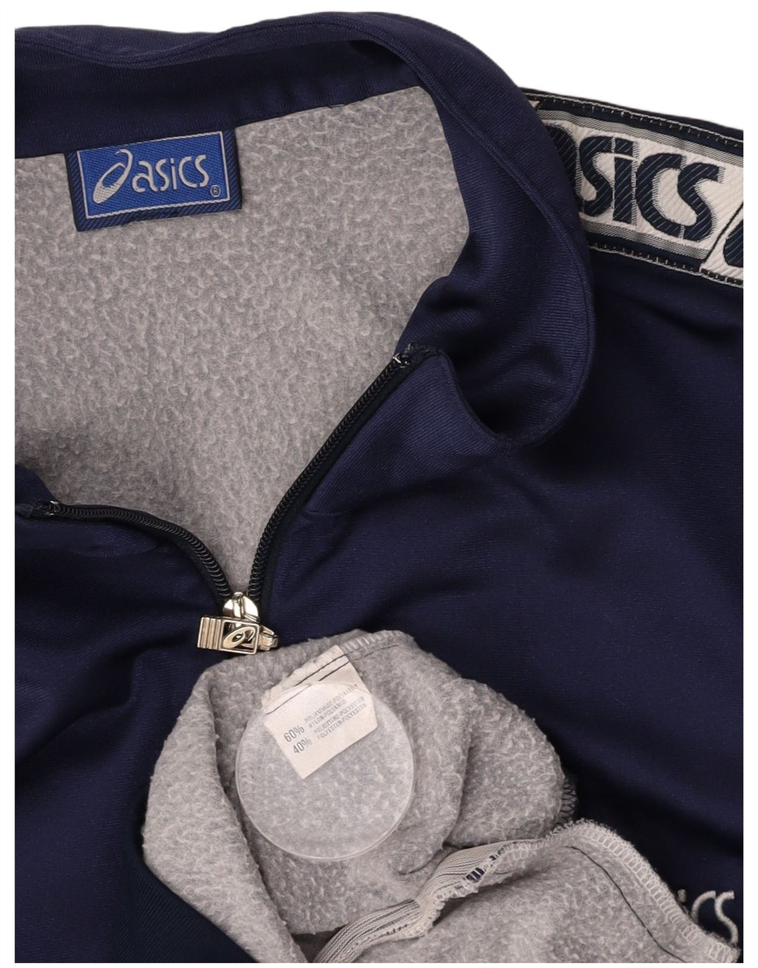 Giacca sportiva ASICS da uomo con grafica, giacca grande, blu navy, in poliammide