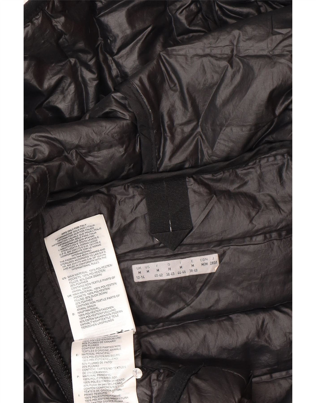 Giacca imbottita con cappuccio da donna Adidas UK 12/14 Medium Nero Poliestere Sport