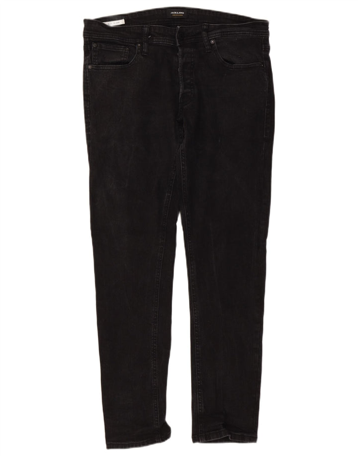 Jack & Jones Uomo GLENN Slim Jeans W36 L32 Cotone Nero