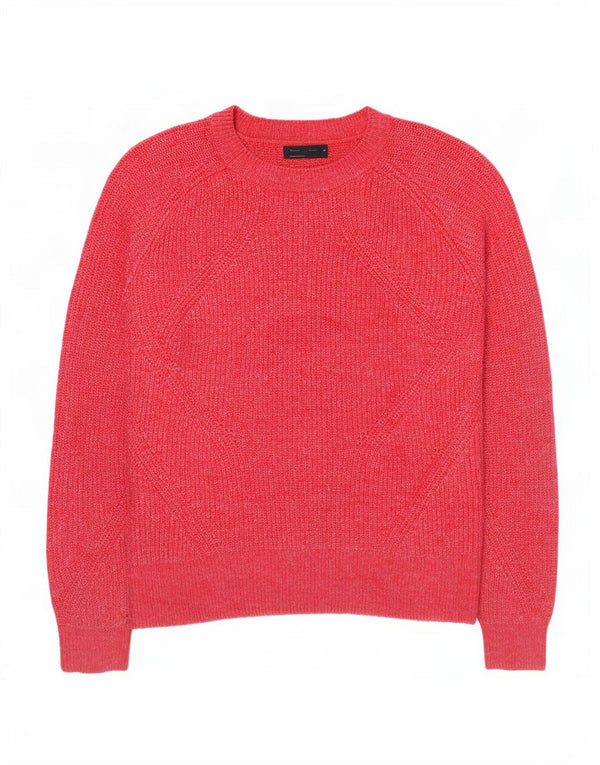 Maglione maglione girocollo da donna Marks & Spencer UK 14 rosa medio chiazzato
