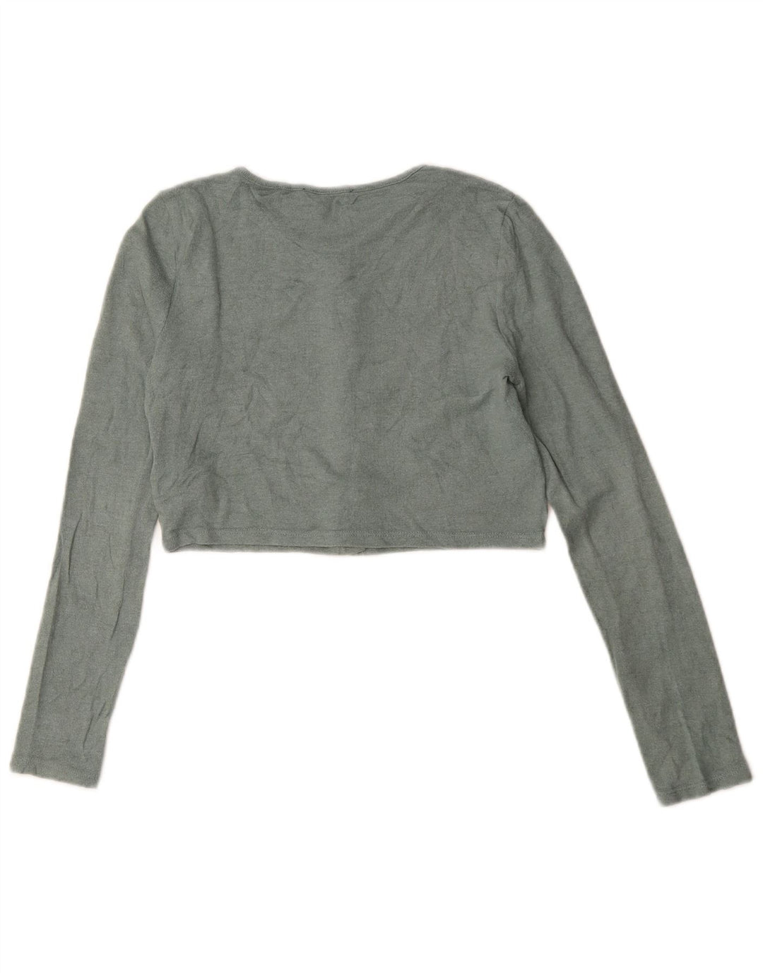 Maglione cardigan corto da donna Zara UK 12 Viscosa verde medio