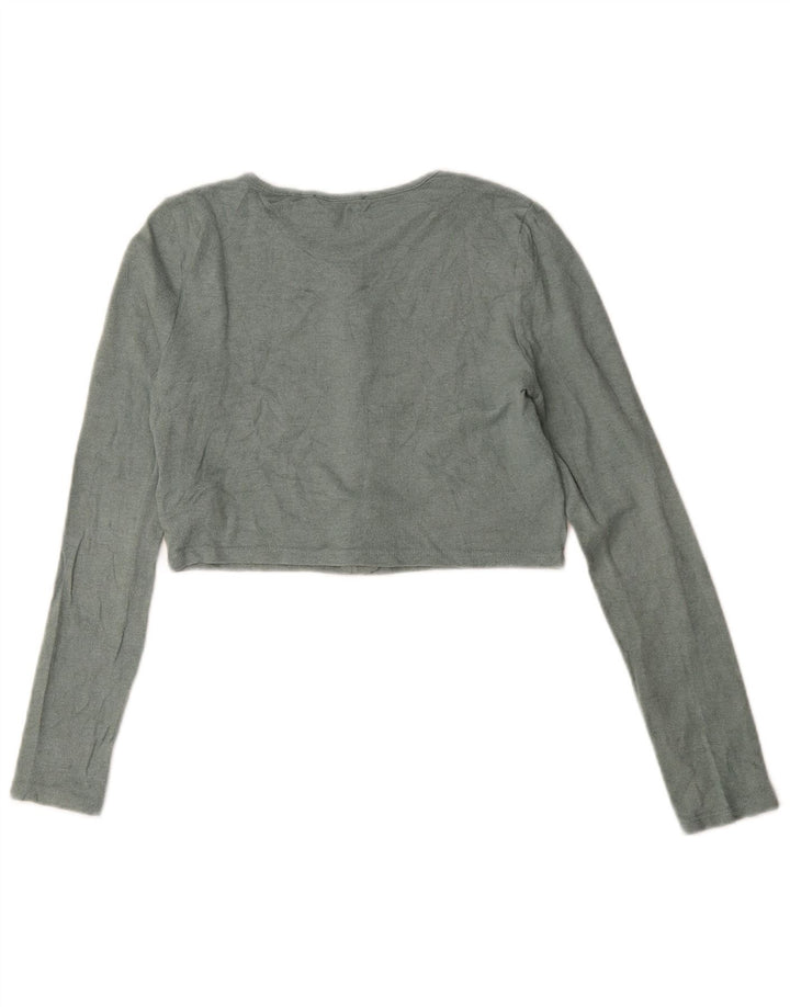 Maglione cardigan corto da donna Zara UK 12 Viscosa verde medio
