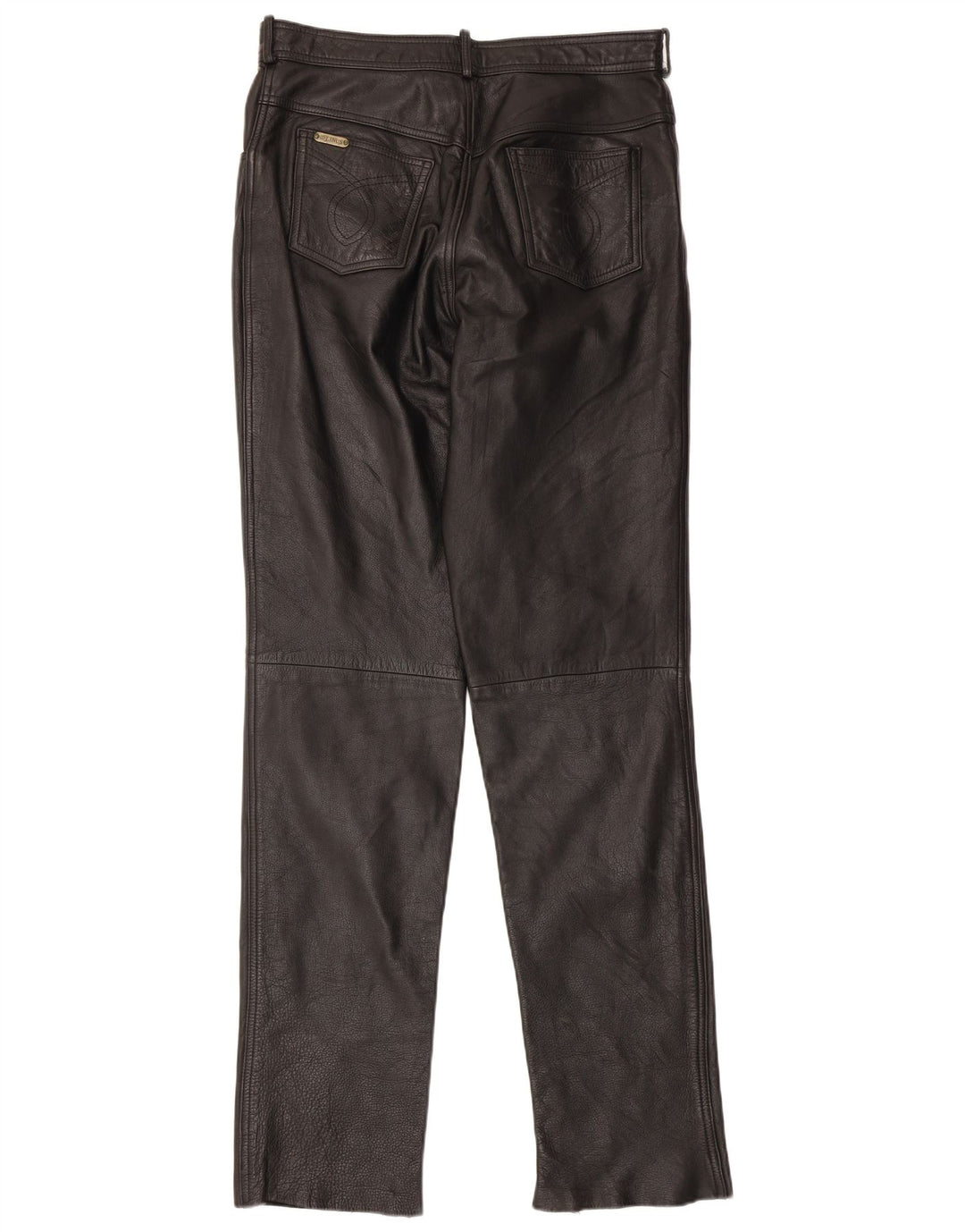 Pantaloni slim in pelle da uomo Linus W34 L34 neri