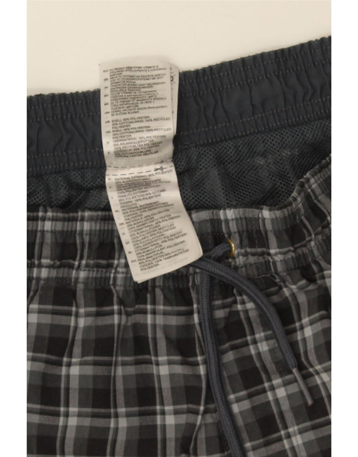 Pantaloncini da bagno Adidas da uomo in poliestere a quadri grigio medio